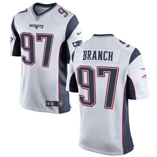 Men's Nike New England Patriots #97 Alan Branch Game White NFL Jersey