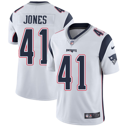 Men's Nike New England Patriots #41 Cyrus Jones White Vapor Untouchable Limited Player NFL Jersey