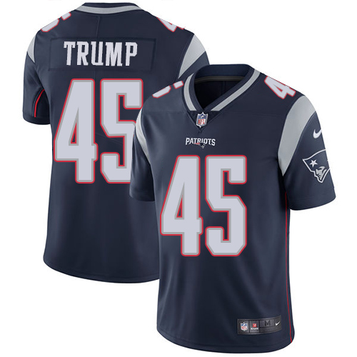 Men's Nike New England Patriots #45 Donald Trump Navy Blue Team Color Vapor Untouchable Limited Player NFL Jersey