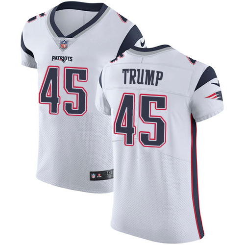 Men's Nike New England Patriots #45 Donald Trump White Vapor Untouchable Elite Player NFL Jersey