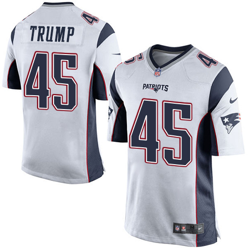 Men's Nike New England Patriots #45 Donald Trump Game White NFL Jersey