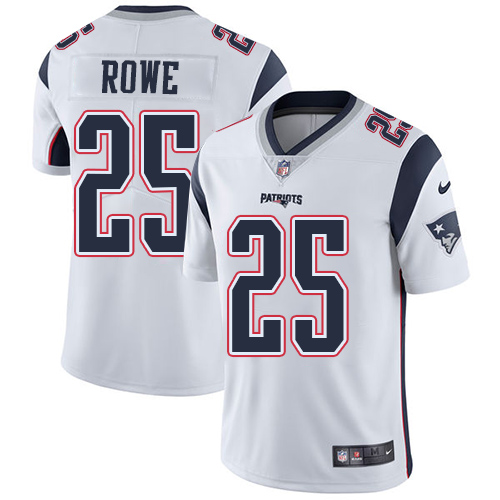 Men's Nike New England Patriots #25 Eric Rowe White Vapor Untouchable Limited Player NFL Jersey