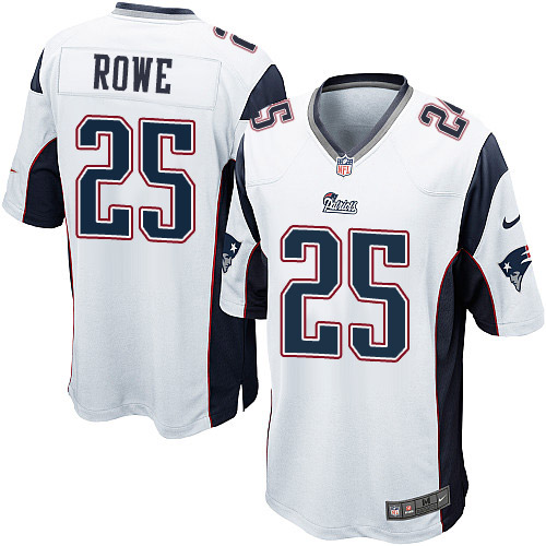 Men's Nike New England Patriots #25 Eric Rowe Game White NFL Jersey