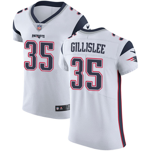 Men's Nike New England Patriots #35 Mike Gillislee White Vapor Untouchable Elite Player NFL Jersey