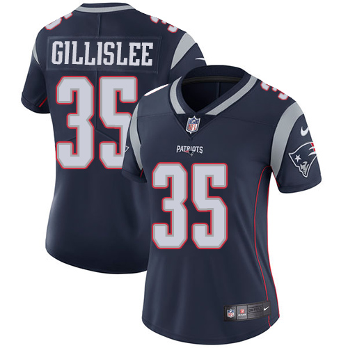 Women's Nike New England Patriots #35 Mike Gillislee Navy Blue Team Color Vapor Untouchable Limited Player NFL Jersey