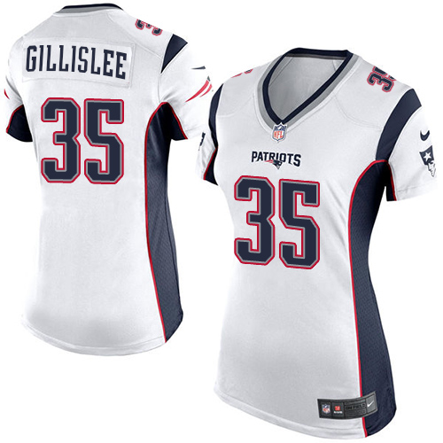 Women's Nike New England Patriots #35 Mike Gillislee Game White NFL Jersey