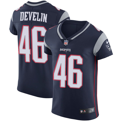 Men's Nike New England Patriots #46 James Develin Navy Blue Team Color Vapor Untouchable Elite Player NFL Jersey