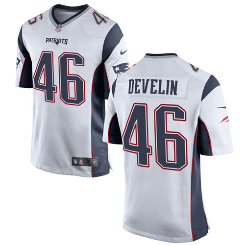 Men's Nike New England Patriots #46 James Develin Game White NFL Jersey