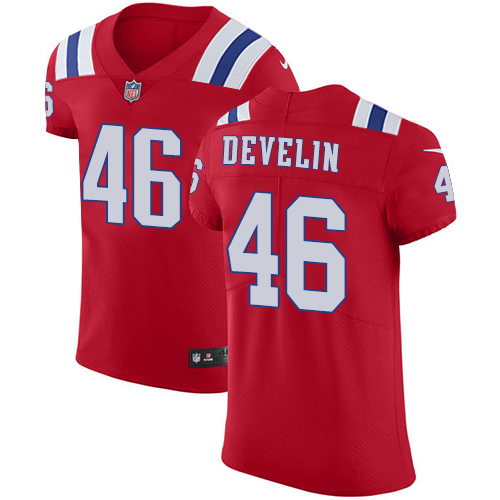 Men's Nike New England Patriots #46 James Develin Red Alternate Vapor Untouchable Elite Player NFL Jersey