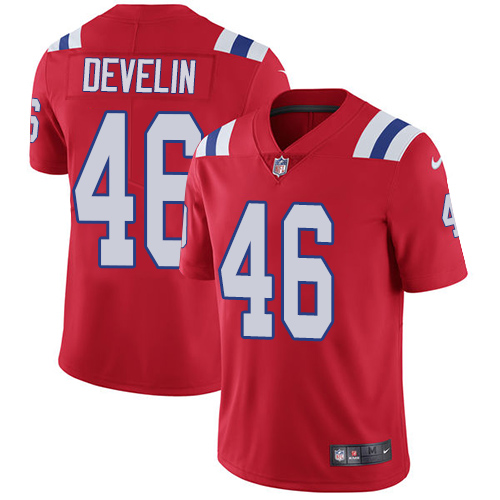 Men's Nike New England Patriots #46 James Develin Red Alternate Vapor Untouchable Limited Player NFL Jersey