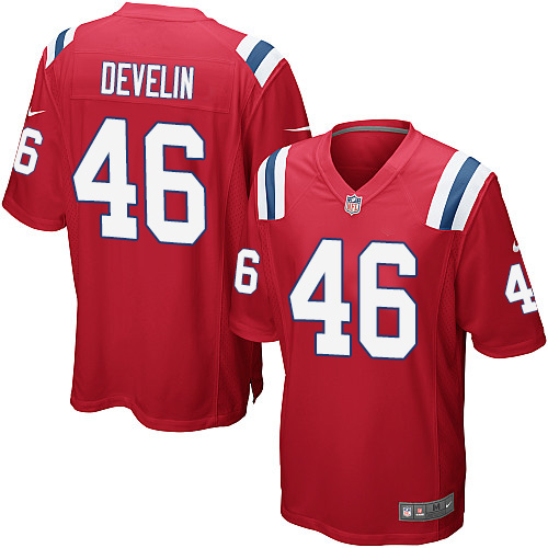 Men's Nike New England Patriots #46 James Develin Game Red Alternate NFL Jersey