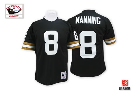 Mitchell And Ness New Orleans Saints #8 Archie Manning Black Authentic Throwback NFL Jersey