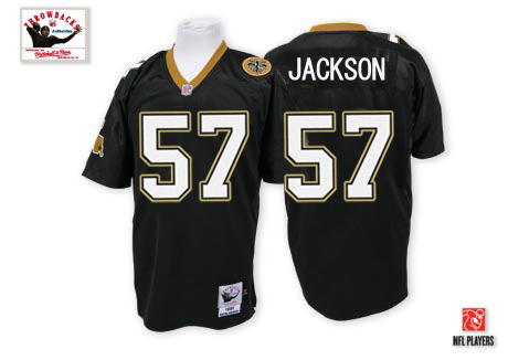 Mitchell And Ness New Orleans Saints #57 Rickey Jackson Black Authentic NFL Jersey