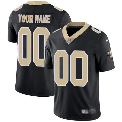 Youth Nike New Orleans Saints Customized Black Team Color Vapor Untouchable Custom Limited NFL Jersey