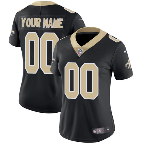 Women's Nike New Orleans Saints Customized Black Team Color Vapor Untouchable Custom Limited NFL Jersey