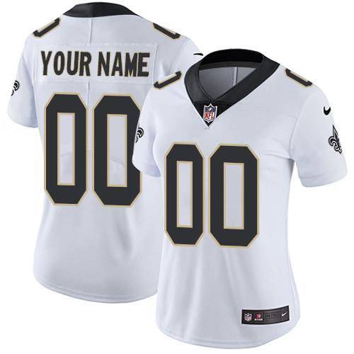Women's Nike New Orleans Saints Customized White Vapor Untouchable Custom Limited NFL Jersey