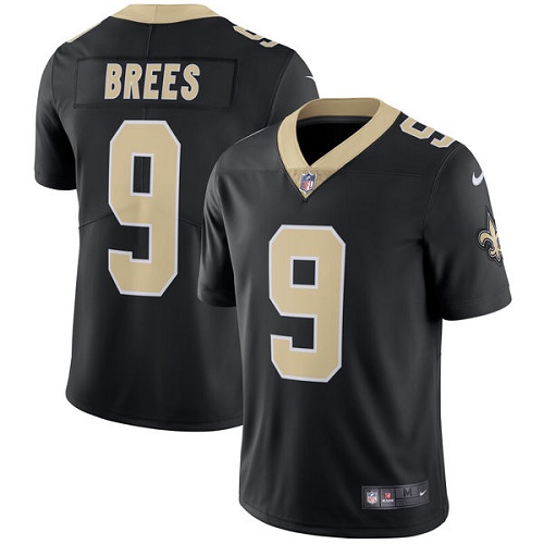 Men's Nike New Orleans Saints #9 Drew Brees Black Team Color Vapor Untouchable Limited Player NFL Jersey