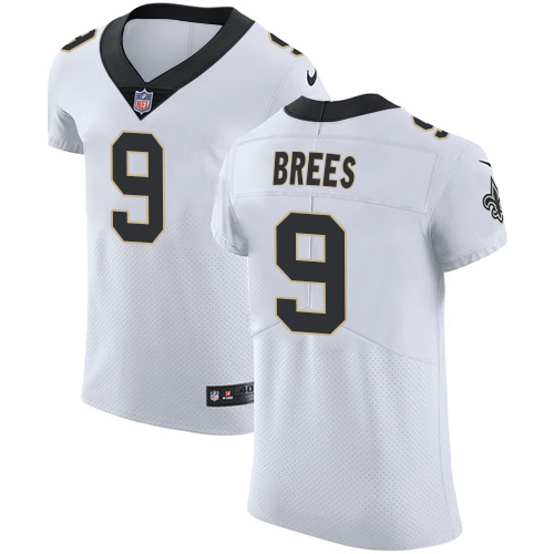Men's Nike New Orleans Saints #9 Drew Brees White Vapor Untouchable Elite Player NFL Jersey