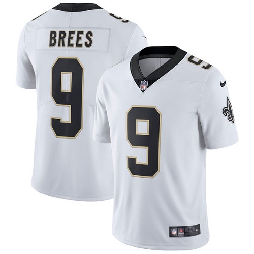 Men's Nike New Orleans Saints #9 Drew Brees White Vapor Untouchable Limited Player NFL Jersey