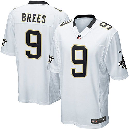 Men's Nike New Orleans Saints #9 Drew Brees Game White NFL Jersey