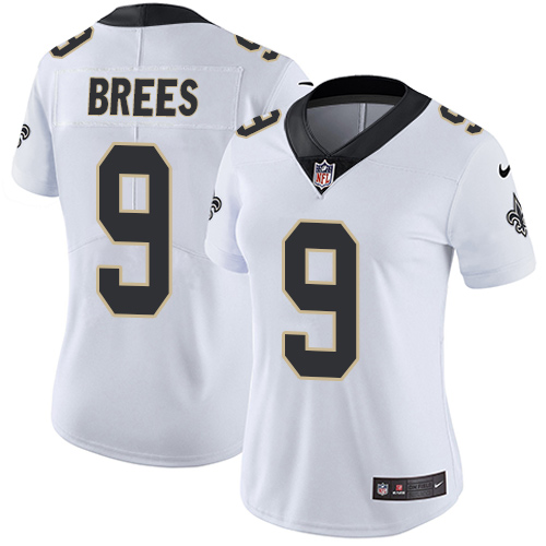 Women's Nike New Orleans Saints #9 Drew Brees White Vapor Untouchable Limited Player NFL Jersey