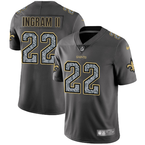 Youth Nike New Orleans Saints #22 Mark Ingram Gray Static Vapor Untouchable Limited NFL Jersey