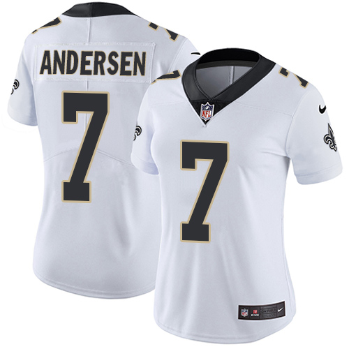 Women's Nike New Orleans Saints #7 Morten Andersen White Vapor Untouchable Elite Player NFL Jersey