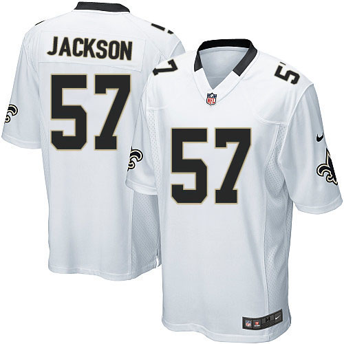 Men's Nike New Orleans Saints #57 Rickey Jackson Game White NFL Jersey
