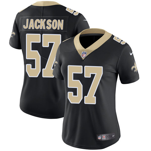 Women's Nike New Orleans Saints #57 Rickey Jackson Black Team Color Vapor Untouchable Limited Player NFL Jersey
