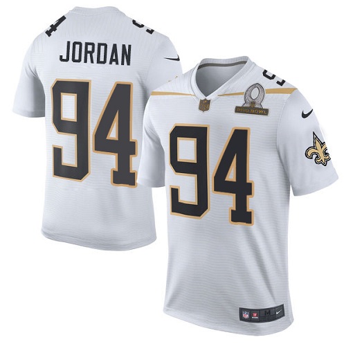 Men's Nike New Orleans Saints #94 Cameron Jordan Elite White Team Rice 2016 Pro Bowl NFL Jersey