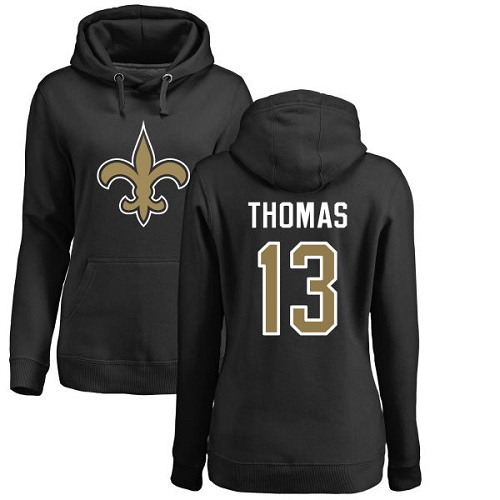 NFL Women's Nike New Orleans Saints #13 Michael Thomas Black Name & Number Logo Pullover Hoodie
