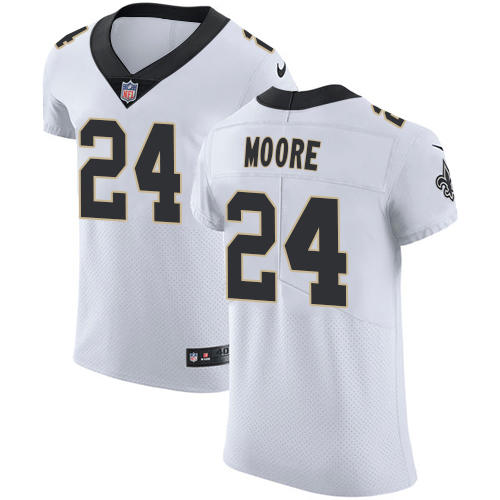 Men's Nike New Orleans Saints #24 Sterling Moore White Vapor Untouchable Elite Player NFL Jersey