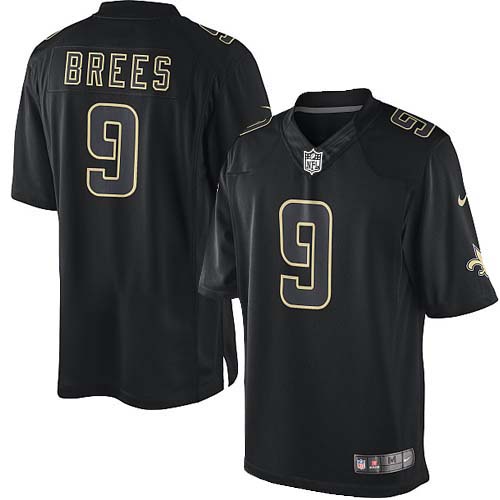 Men's Nike New Orleans Saints #9 Drew Brees Limited Black Impact NFL Jersey