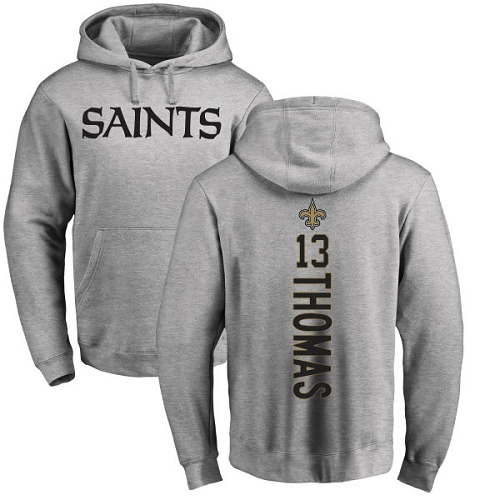 NFL Nike New Orleans Saints #13 Michael Thomas Ash Backer Pullover Hoodie