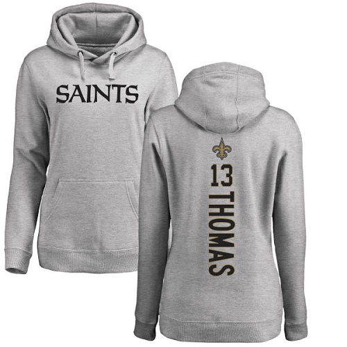 NFL Women's Nike New Orleans Saints #13 Michael Thomas Ash Backer Pullover Hoodie