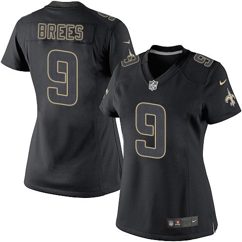 Women's Nike New Orleans Saints #9 Drew Brees Limited Black Impact NFL Jersey