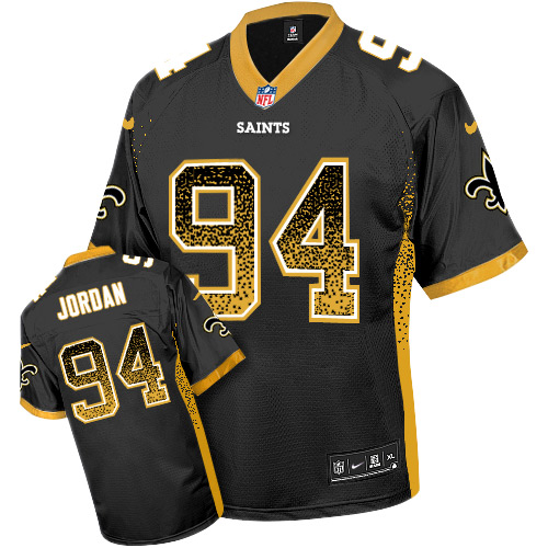 Men's Nike New Orleans Saints #94 Cameron Jordan Elite Black Drift Fashion NFL Jersey