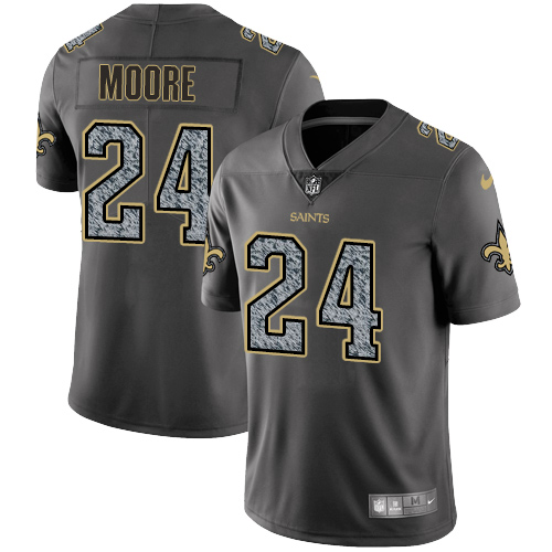 Men's Nike New Orleans Saints #24 Sterling Moore Gray Static Vapor Untouchable Limited NFL Jersey