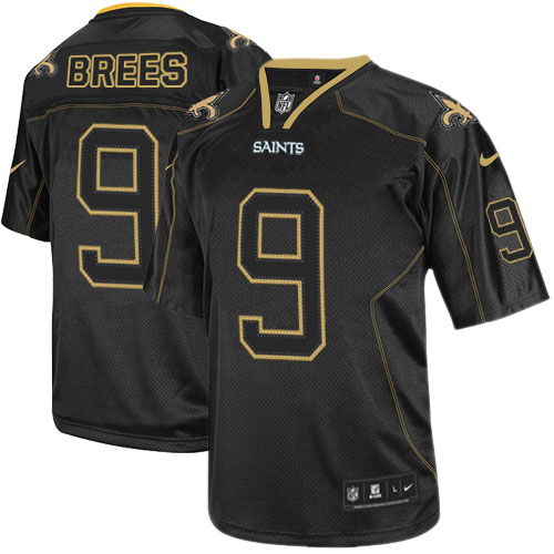 Youth Nike New Orleans Saints #9 Drew Brees Elite Lights Out Black NFL Jersey