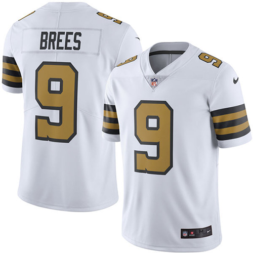Men's Nike New Orleans Saints #9 Drew Brees Limited White Rush Vapor Untouchable NFL Jersey