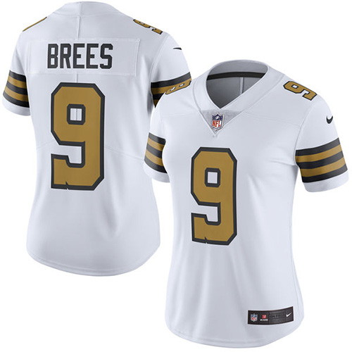 Women's Nike New Orleans Saints #9 Drew Brees Limited White Rush Vapor Untouchable NFL Jersey