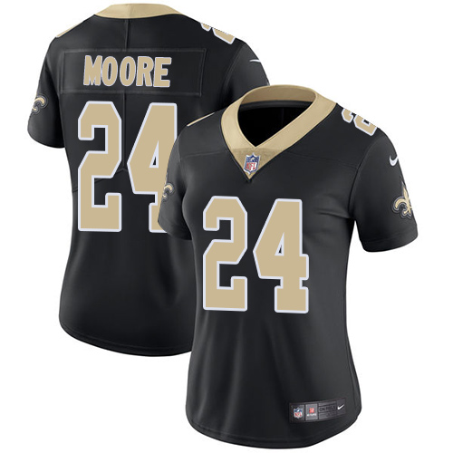 Women's Nike New Orleans Saints #24 Sterling Moore Black Team Color Vapor Untouchable Limited Player NFL Jersey