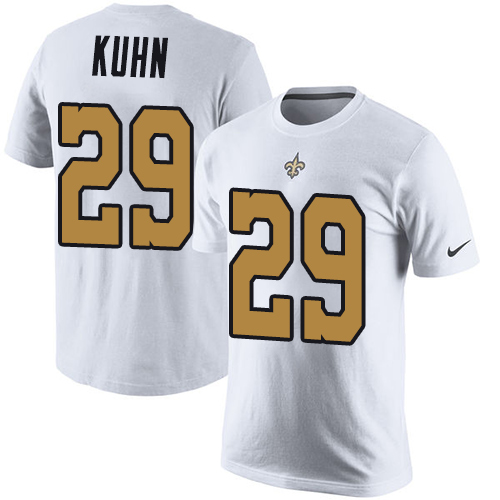 NFL Nike New Orleans Saints #29 John Kuhn White Rush Pride Name & Number T-Shirt