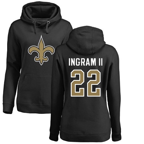NFL Women's Nike New Orleans Saints #22 Mark Ingram Black Name & Number Logo Pullover Hoodie
