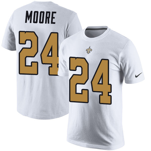 NFL Nike New Orleans Saints #24 Sterling Moore White Rush Pride Name & Number T-Shirt