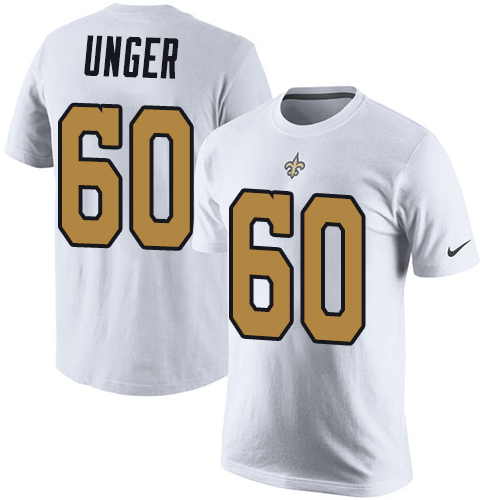 NFL Nike New Orleans Saints #60 Max Unger White Rush Pride Name & Number T-Shirt