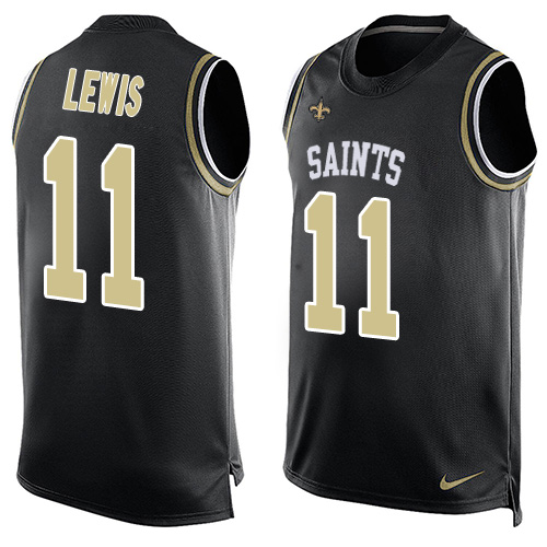 Men's Nike New Orleans Saints #11 Tommylee Lewis Limited Black Player Name & Number Tank Top NFL Jersey