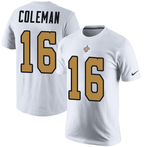 NFL Nike New Orleans Saints #16 Brandon Coleman White Rush Pride Name & Number T-Shirt