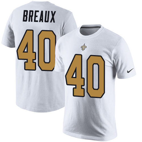NFL Nike New Orleans Saints #40 Delvin Breaux White Rush Pride Name & Number T-Shirt