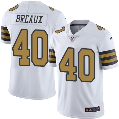 Men's Nike New Orleans Saints #40 Delvin Breaux Limited White Rush Vapor Untouchable NFL Jersey